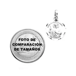 Medalla oro 18k San Judas Tadeo 14mm. inscripción [7204]