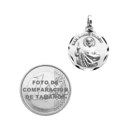 Medalla oro 18k San Judas Tadeo 18mm. inscripción [7209]