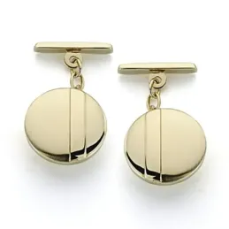 Gemelos oro 18k circulares 15mm. mate y brillo [7213]