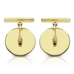 Gemelos oro 18k circulares 15mm. mate y brillo [7213]