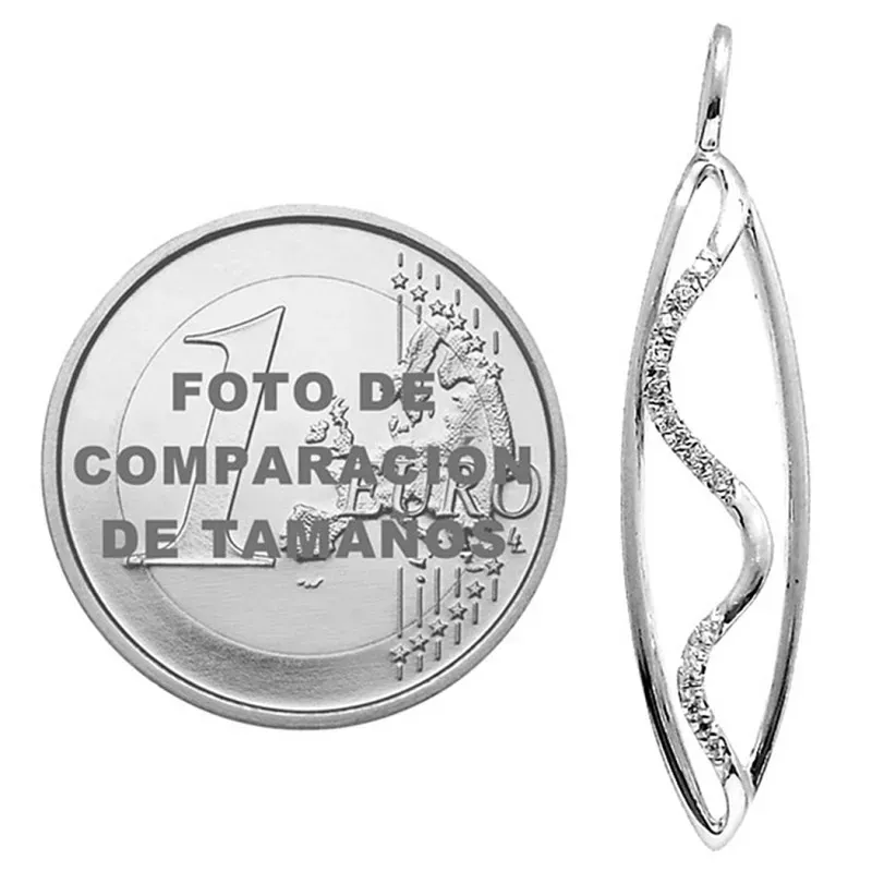 Colgante oro 18k bicolor 31mm. oval circonitas mujer
