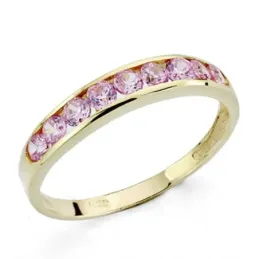 Sortija oro 18k circonita carril rosa [7447]