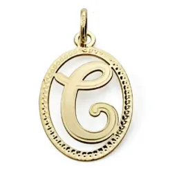 Colgante oro 18k inicial letra C 21mm. [7460]