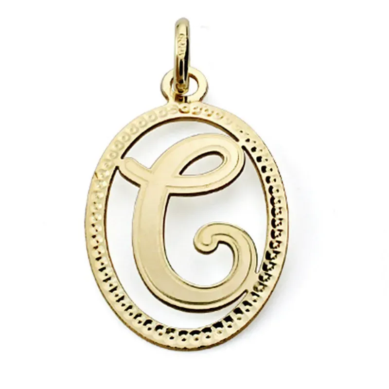 Colgante oro 18k inicial letra C 21mm. [7460]