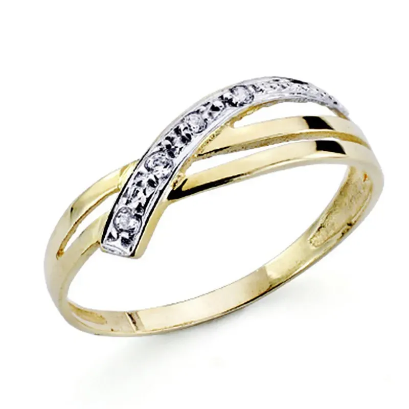Sortija oro bicolor 18k circonita [7539]