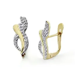 Pendientes oro 18k circonitacierre catalán [7556]
