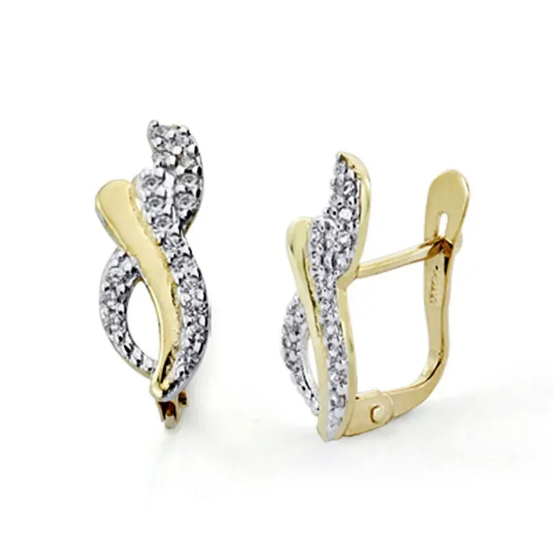 Pendientes oro 18k circonitacierre catalán [7556]