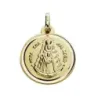 Medalla oro 18k Virgen del Rocío 18mm. redonda bisel liso unisex
