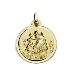 Medalla oro 18k San Antonio 18mm. bisel [7575]
