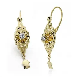 Pendientes oro 18k largos 28mm. cigarrón palillo hippie [7930]
