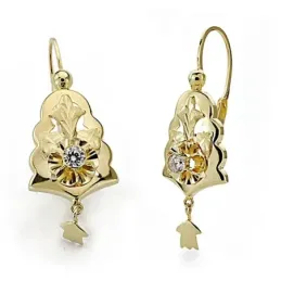 Pendientes oro 18k largos 25mm. cigarrón palillo hippie [7931]