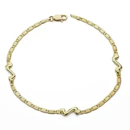 Pulsera oro 18k fina 18cm. motivos [8043]