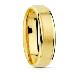 Alianza oro 18k mate brillo 5mm. [8062]