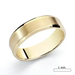 Alianza oro 18k mate brillo 5mm. [8062]