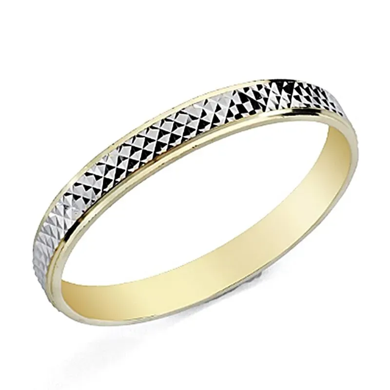 Alianza oro 18k bicolor 3mm. [8064]