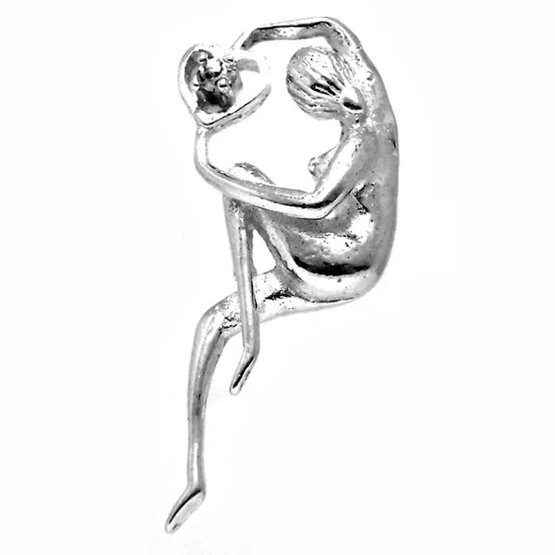 Colgante plata Ley 925m escultura mujer circonita corazón [1224]