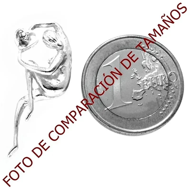 Colgante plata Ley 925m escultura mujer circonita corazón [1224]