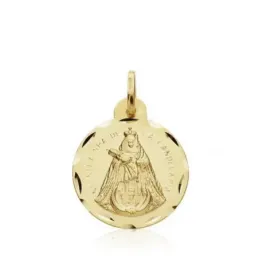Medalla oro 18k Cristo Llaguna Virgen Candelaria 18mm. [AA0031]