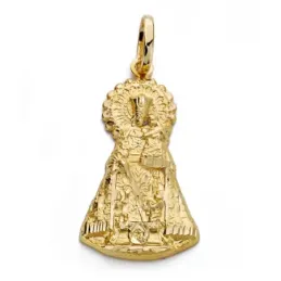 Medalla oro 18k silueta Virgen Desamparados 33mm. [AA0111]
