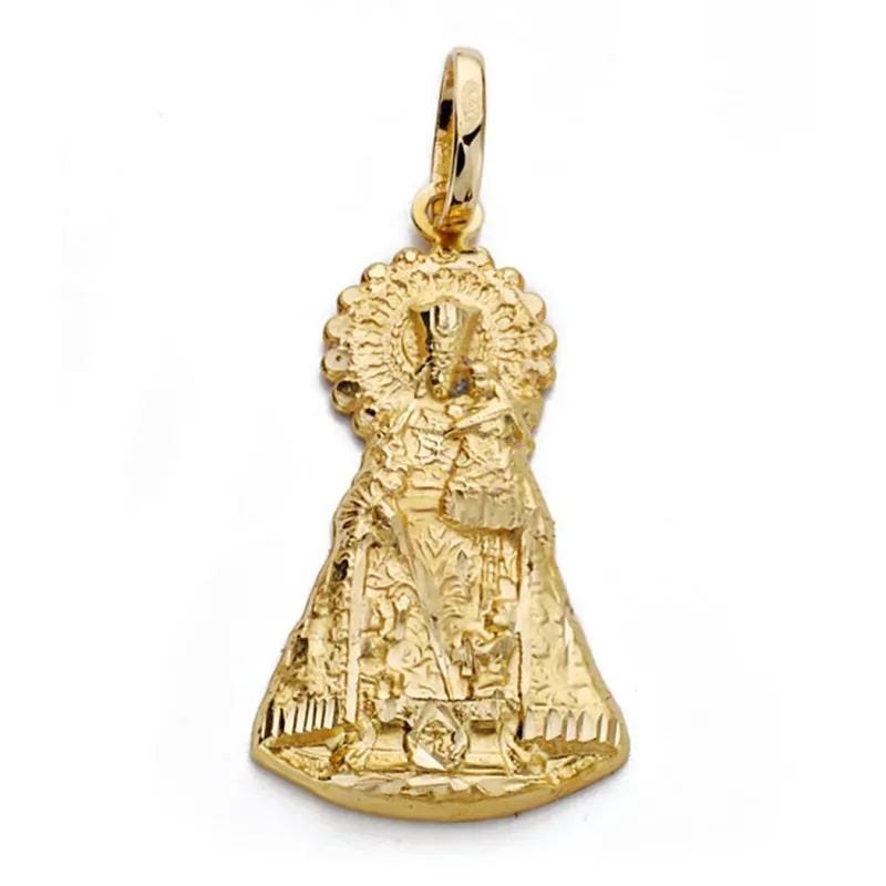 Medalla oro 18k silueta Virgen Desamparados 33mm. [AA0111]