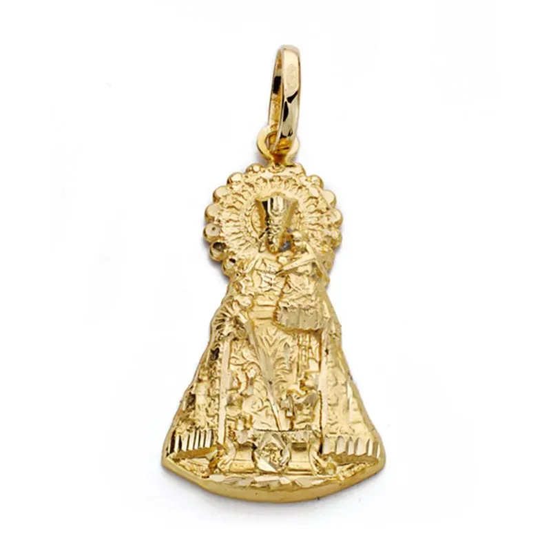Medalla oro 18k silueta Virgen Desamparados 28mm. [AA0116]