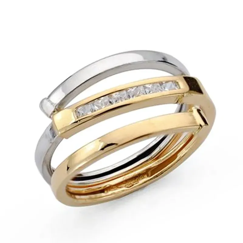 Sortija oro 18k bicolor circonitas [AA0412]
