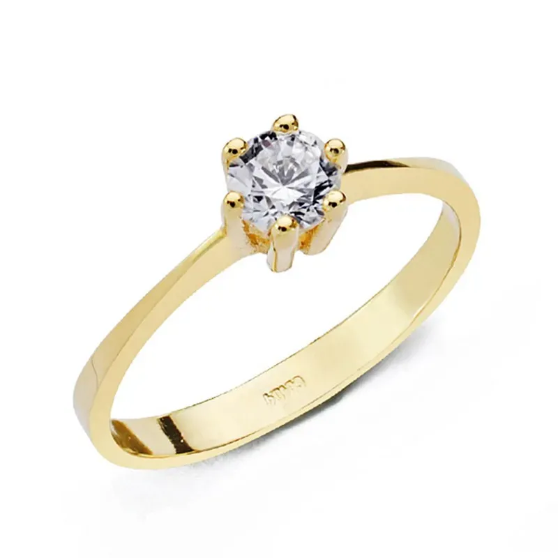 Solitario oro 18k circonta 4mm. [AA0427]