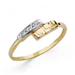 Sortija oro 18k bicolor circonitas [AA0492]