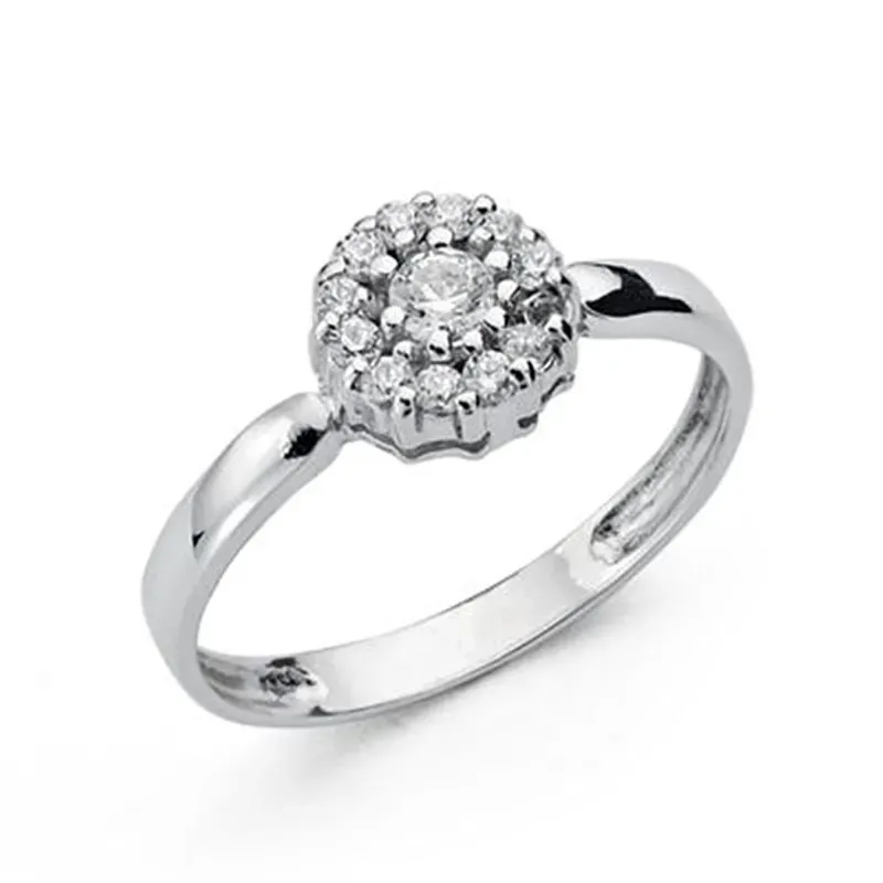 Sortija oro blanco 18k comunión circonitas [AA0512]