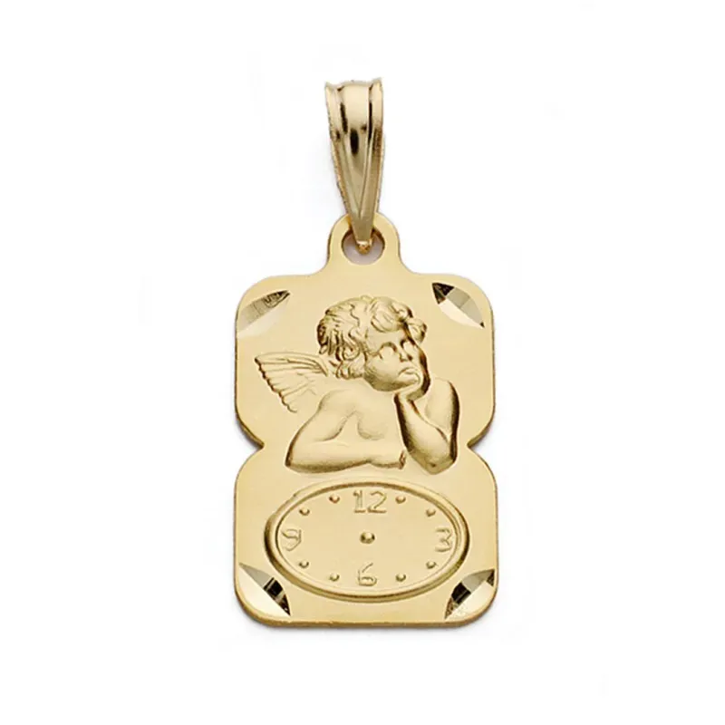 Medalla oro 18k ángel reloj 19mm. [AA0584]