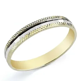 Alianza oro 9k bicolor 3,5mm. tallada [7871GR]