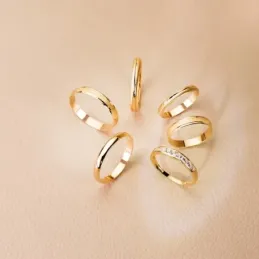 Alianza oro 18k 3,5mm. mate y brillo [8047GR]