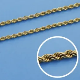 Cordón cadena oro 18k salomónico 45cm. ligero 3mm. [AA1589]