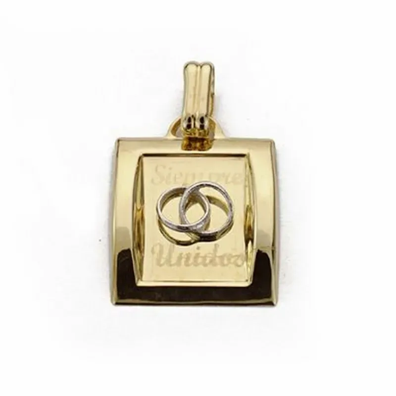 Colgante oro 9k bicolor 19mm. alianzas siempre unidos  [AA1620]