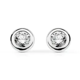 Pendientes diamante brillante 0.30ct oro blanco 18k [AA1644]