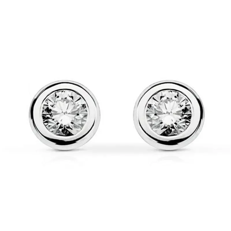 Pendientes diamante brillante 0.30ct oro blanco 18k [AA1644]