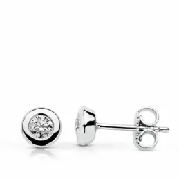 Pendientes diamante brillante 0.30ct oro blanco 18k [AA1644]