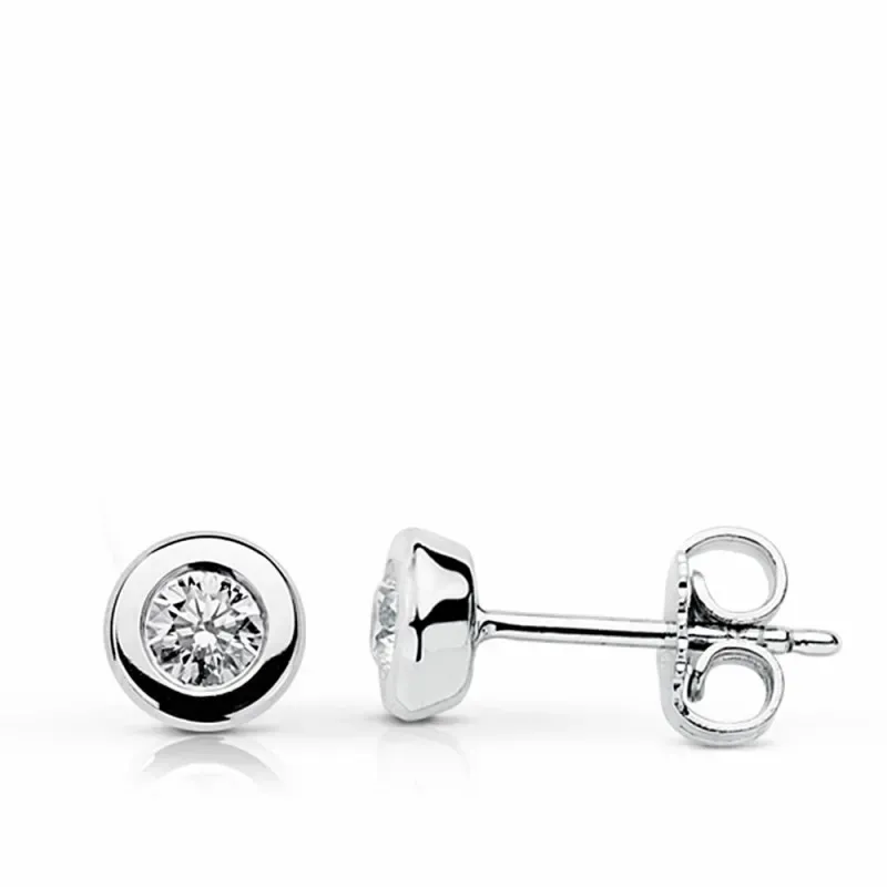 Pendientes diamante brillante 0.30ct oro blanco 18k [AA1644]