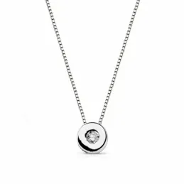 Colgante oro blanco 18k con cadena diamante brillante 0.02ct [AA1795]