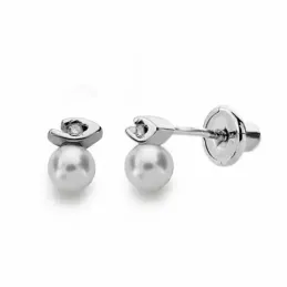 Pendientes oro blanco 18k diamantes brillantes 0.012ct 3mm. [AA1806]