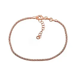 Pulsera plata Ley 925m. rosa cadena coreana [AA4373]