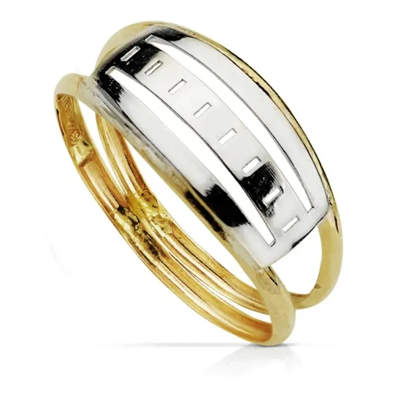 Sortija oro 9k bicolor calada [AA7479]