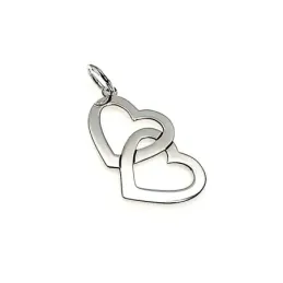 Colgante plata ley 925m 28mm. corazones enlazados [AA7866]