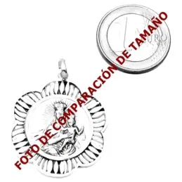 Medalla plata ley 925m Virgen Carmen 30mm. cerco rombos [AA9816]