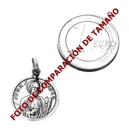 Medalla plata ley 925m oxidada San Judas Tadeo 17mm. [AB0545GR]