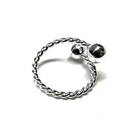 Sortija plata ley 925m ajustable lisa tonisa bolas 6mm. [AB0698]
