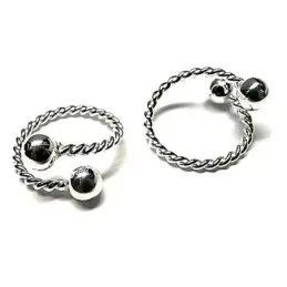 Sortija plata ley 925m ajustable lisa tonisa bolas 6mm. [AB0698]