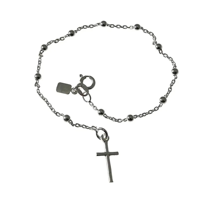 Pulsera plata ley 925m rosario [AB0190]