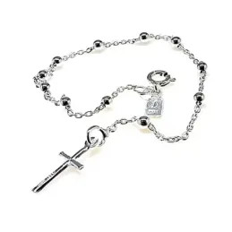 Pulsera plata ley 925m rosario [AB0190]