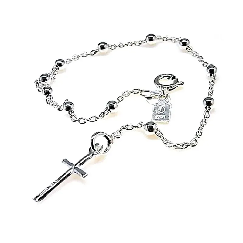 Pulsera plata ley 925m rosario [AB0190]